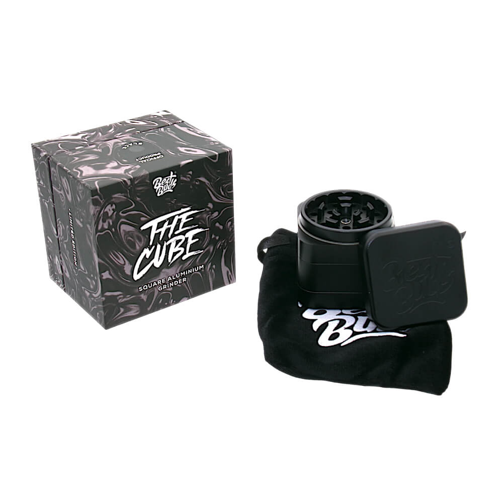 Best Buds The Cube Aluminium Grinder Silber 4-teilig 50mm schwarz