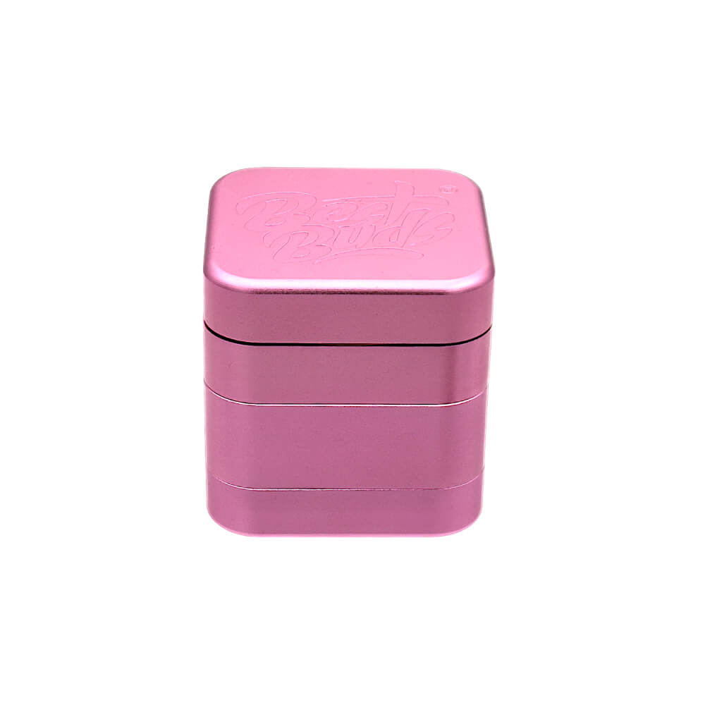 Best Buds The Cube Aluminium Grinder Silber 4-teilig 50mm pink
