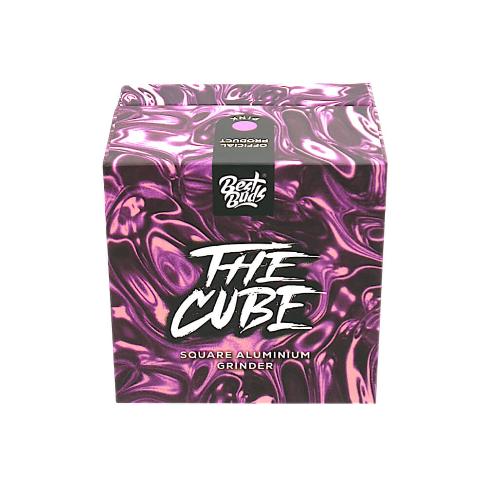 Best Buds The Cube Aluminium Grinder Silber 4-teilig 50mm pink