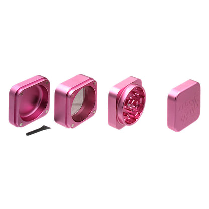 Best Buds The Cube Aluminium Grinder Silber 4-teilig 50mm pink