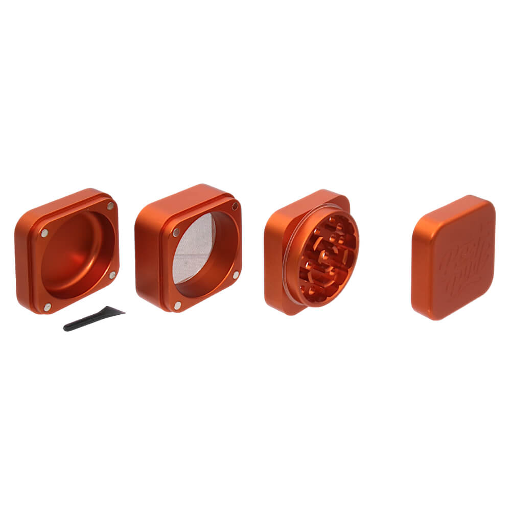 Best Buds The Cube Aluminium Grinder Silber 4-teilig 50mm orange